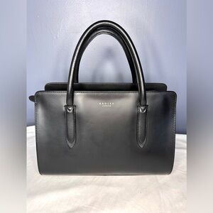 Radley London Liverpool Satchel Bag Womens Black Leather Handle Minimalist Tote